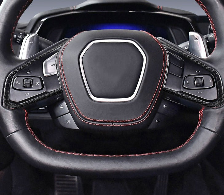 Carbon Fiber Steering Wheels Frame Trim For C8 Corvette