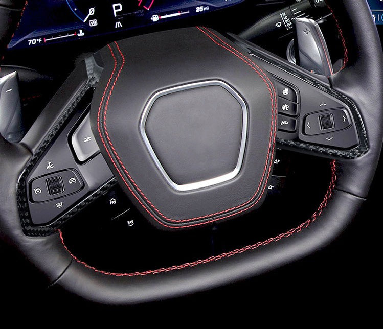Carbon Fiber Steering Wheels Frame Trim For C8 Corvette
