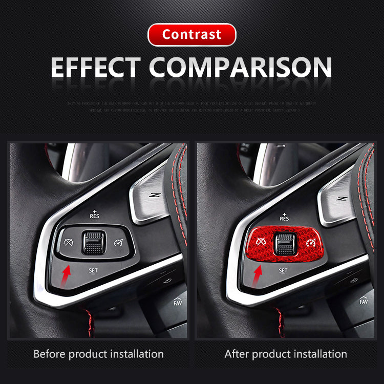Carbon Fiber Steering Wheel Button Cover Trim For C8 Corvette