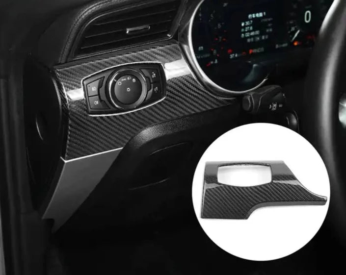 Carbon Fiber Headlight Switch Frame Trim For Mustang