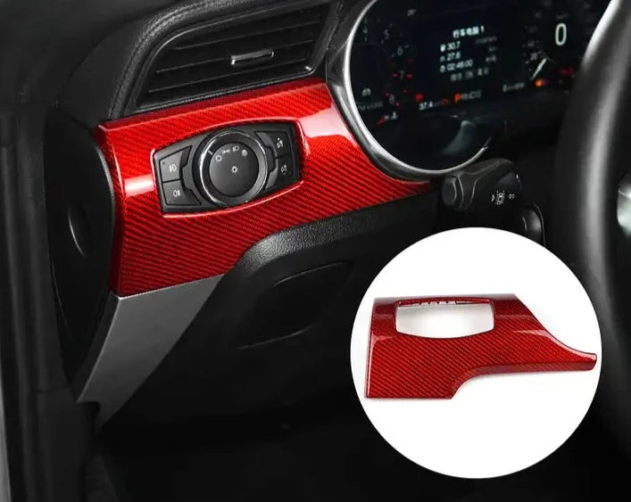 Carbon Fiber Headlight Switch Frame Trim For Mustang