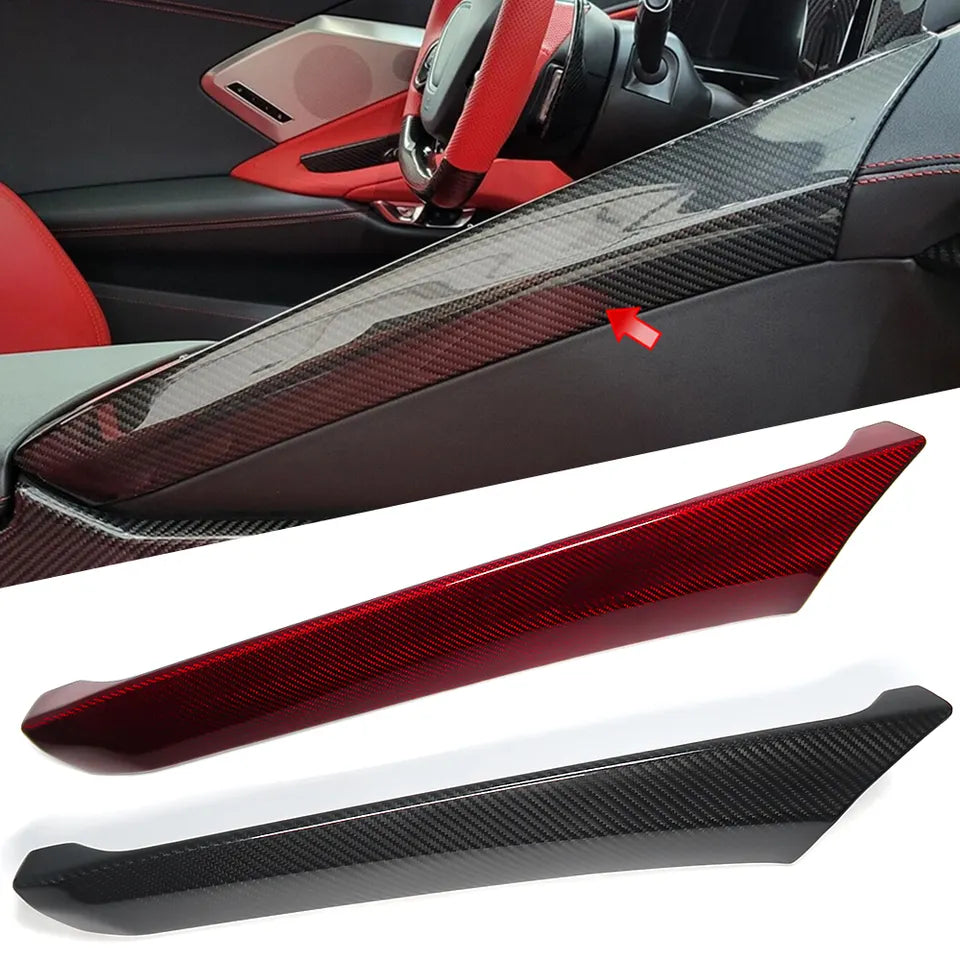Carbon Fiber Center Console Gear Shifter Passenger Side Trim For C8 Corvette