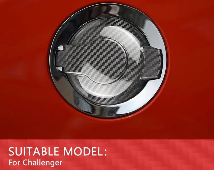 Carbon Fiber Fuel Tank Cover Trim For Dodge Challenger