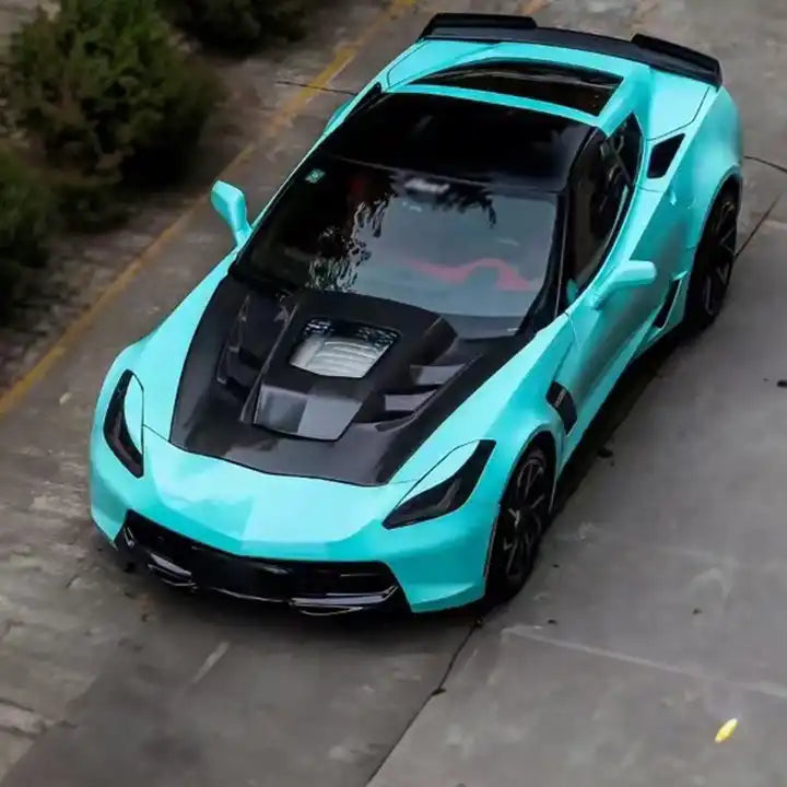 Carbon Fiber Exposed Glass Hood For C7 Corvette