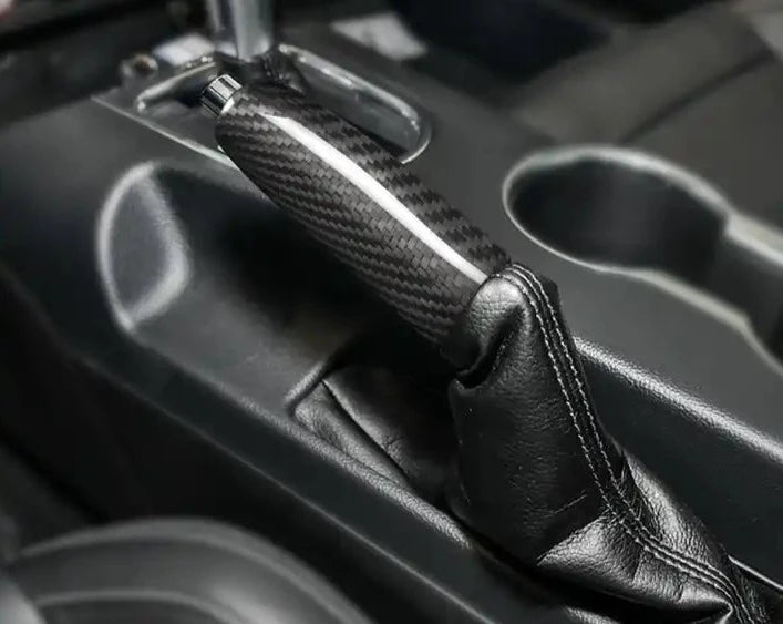 Carbon Fiber Hand Break Cover Trim For Mustang
