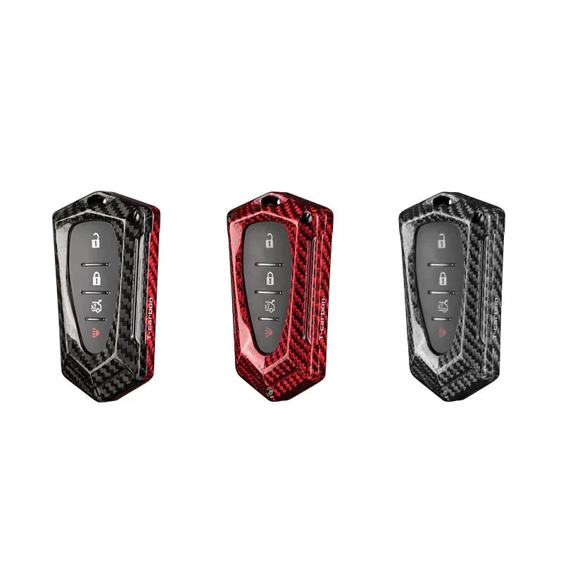 Carbon Fiber King Style Key Cover Trim For Chevy Camaro