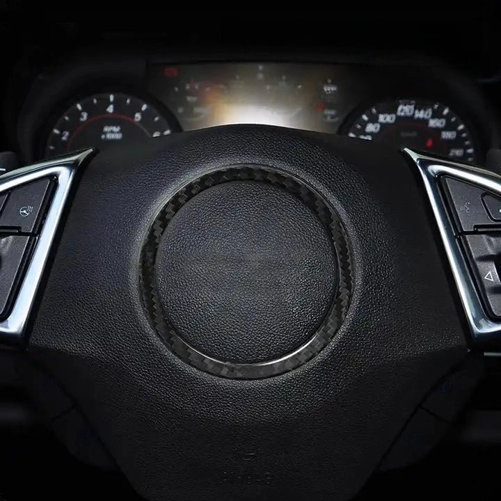 Carbon Fiber Air Bag Cover Ring Trim For Chevy Camaro