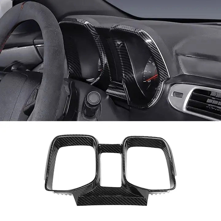 Carbon Fiber Dashboard Instrument Frame Trim For Chevy Camaro