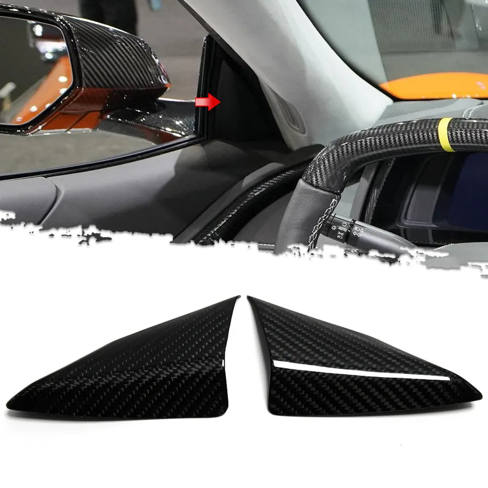 Carbon Fiber Outer Triangle Cover Trim For C8 Corvette