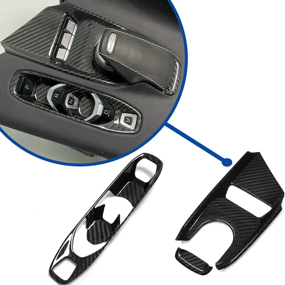 Carbon Fiber Interior Console Mode Gear Control Transmission Trim For C8 Corvette