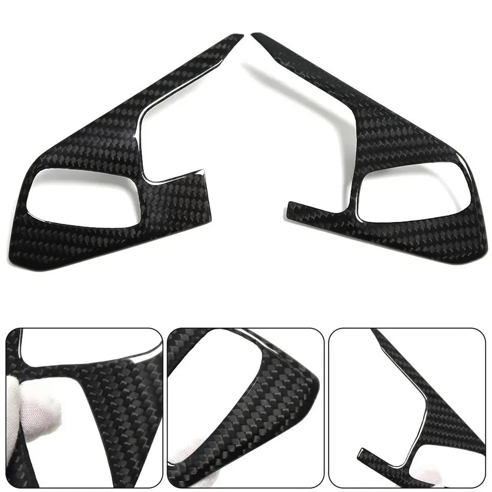 Carbon Fiber Steering Wheel Button Trim For C8 Corvette