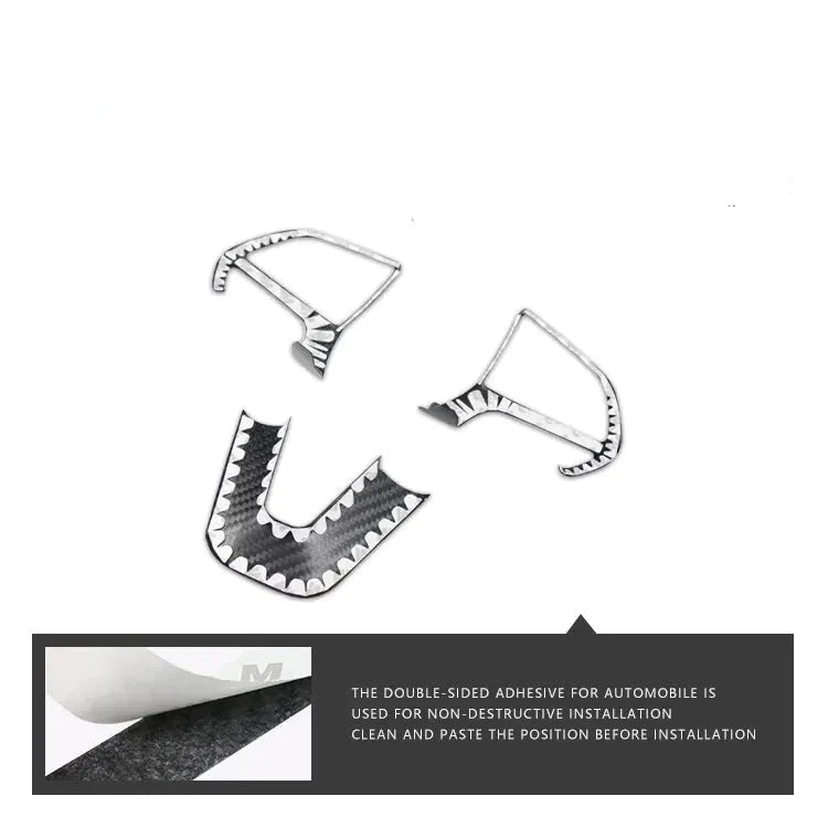 Carbon Fiber Steering Wheel Frame Cover Trim For Dodge Challenger