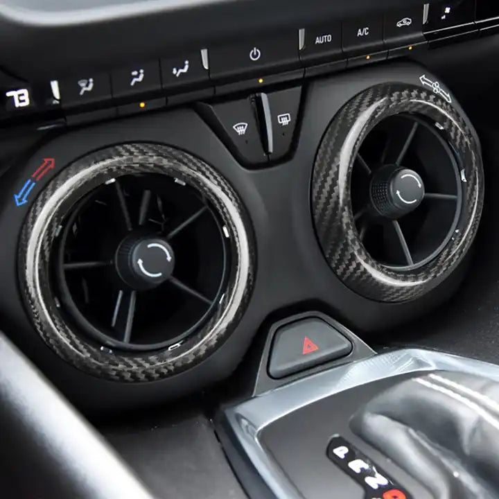Carbon Fiber Middle Air Vents Cover Trim For Chevy Camaro