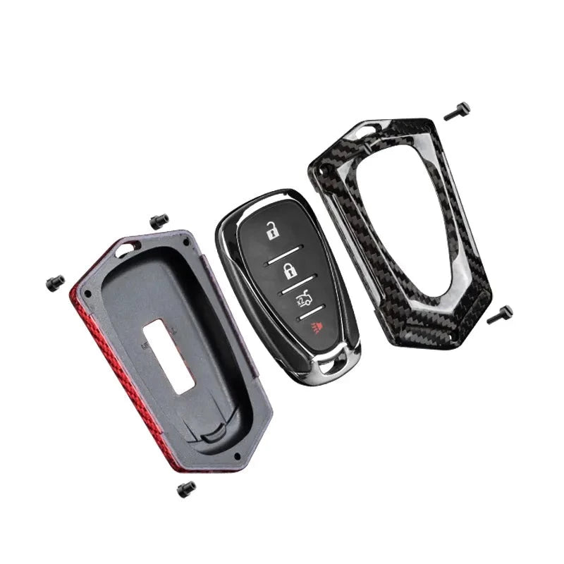 Carbon Fiber King Style Key Cover Trim For Chevy Camaro