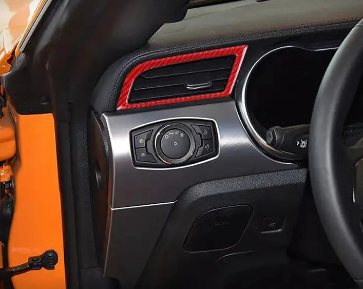 Carbon Fiber Side Air Conditioner Outlet Trim For Mustang