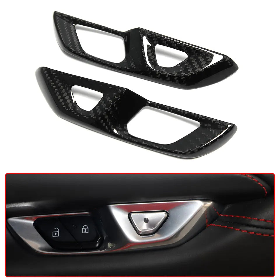 Carbon Fiber Door Lock Switch Button Trim For C8 Corvette