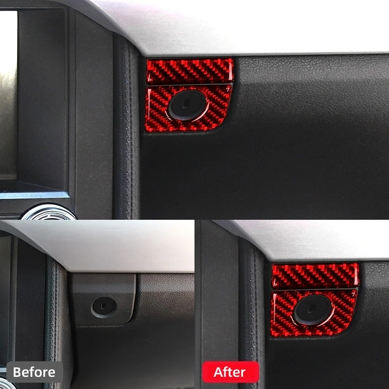 Carbon Fiber Glovebox Button Panel Trim For Mustang