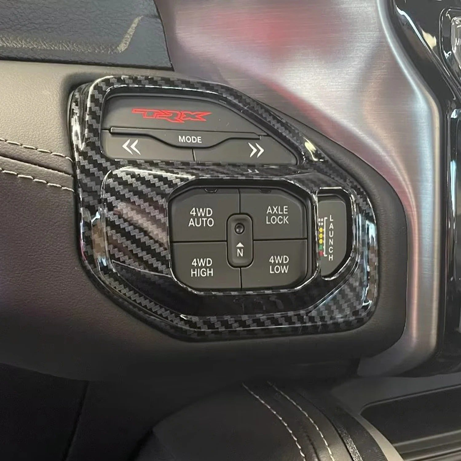 ABS Carbon Fiber 4WD Adjustment Button Cover For Ram TRX