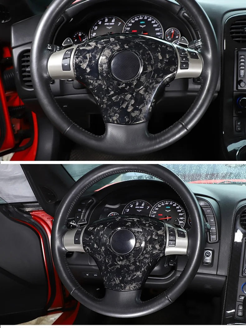 Carbon Fiber Steering Wheel Cover Trim For C6 Corvette