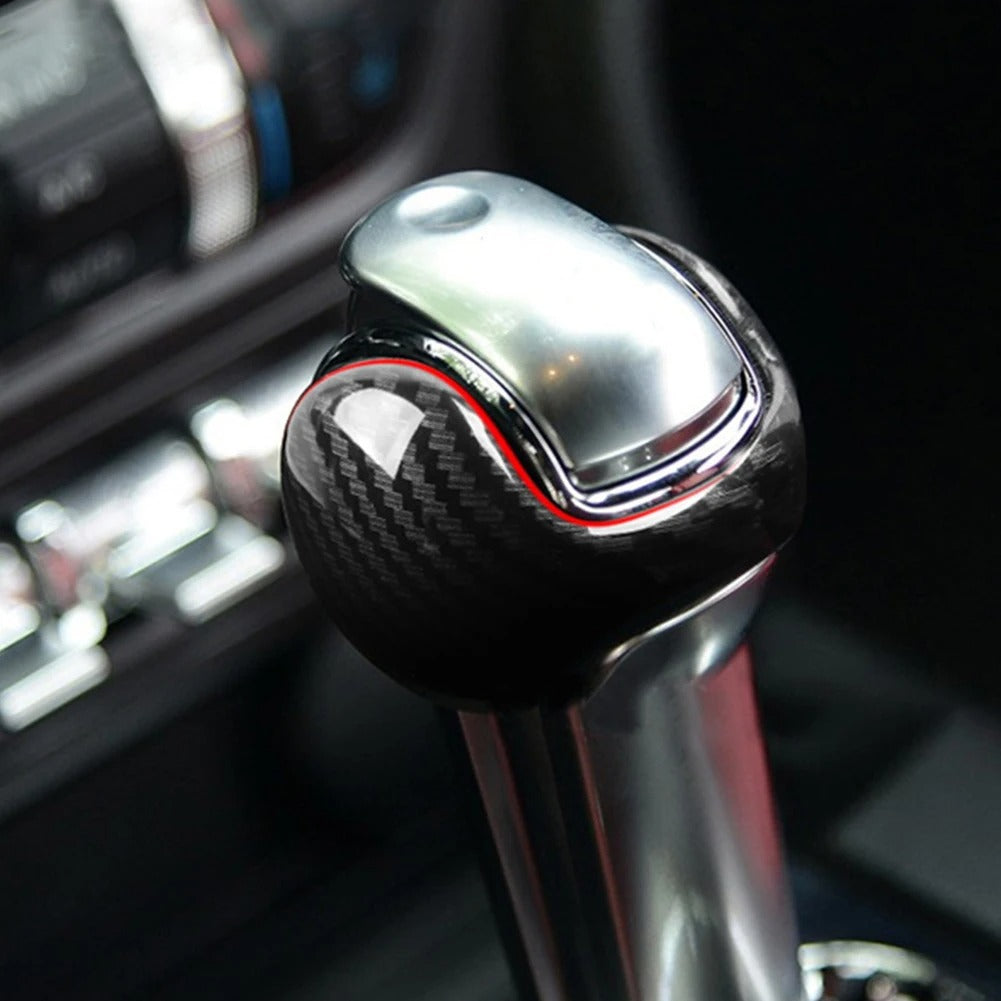 ABS Plastic Carbon Fiber Gear Shift Knob Cover Trim For Mustang