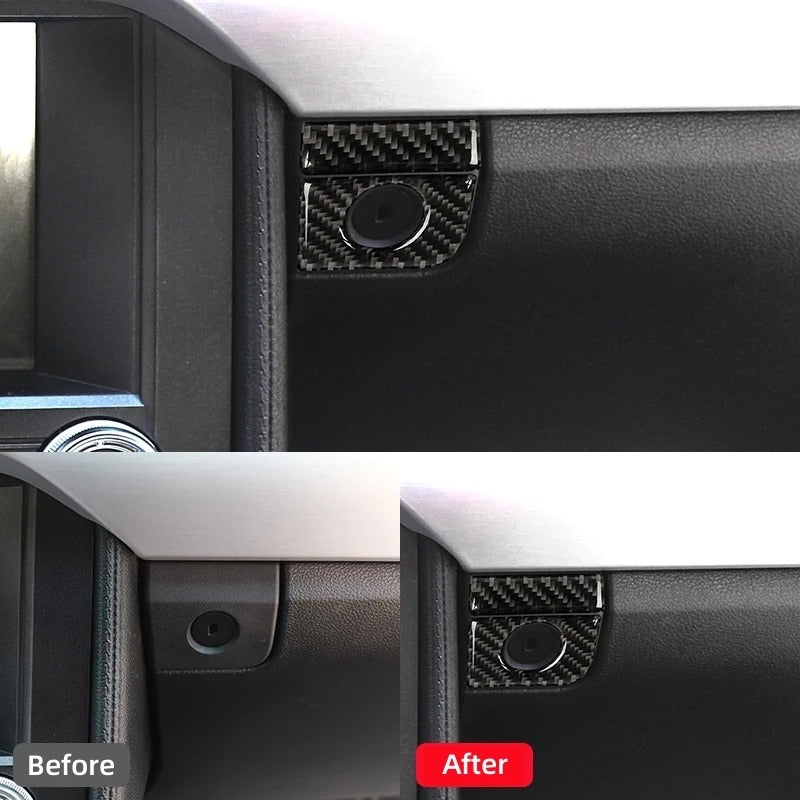 Carbon Fiber Glovebox Button Panel Trim For Mustang