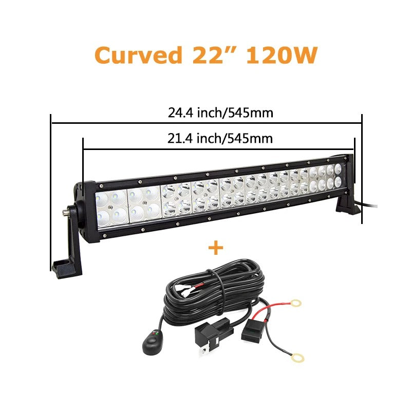 Curved LED Dual Row Bar Light For Jeep Wrangler
