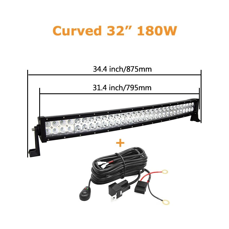Curved LED Dual Row Bar Light For Jeep Wrangler