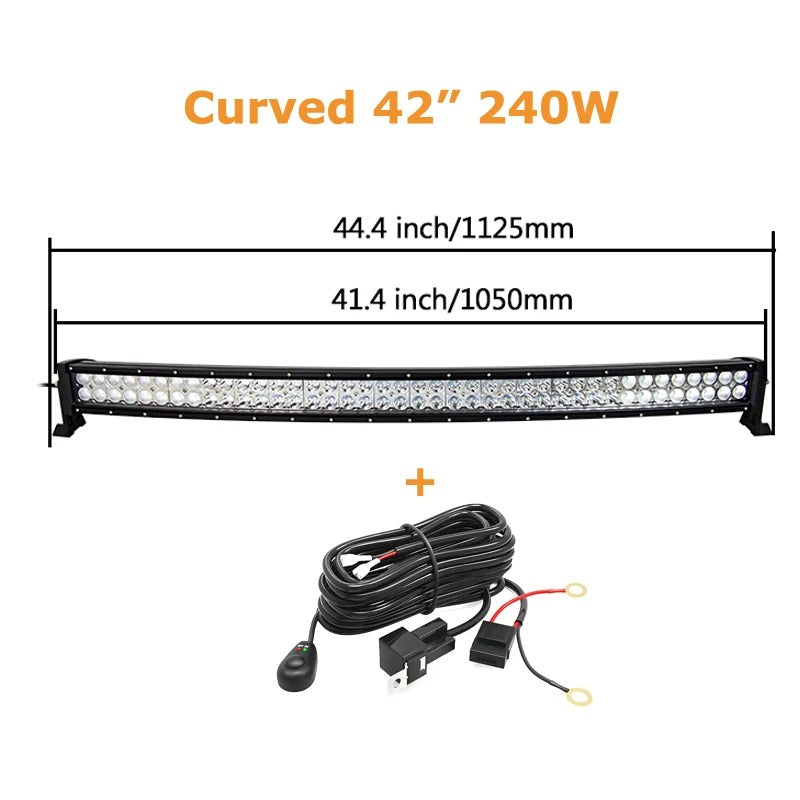 Curved LED Dual Row Bar Light For Jeep Wrangler