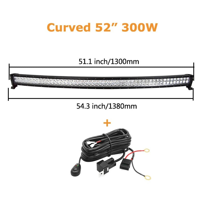 Curved LED Dual Row Bar Light For Jeep Wrangler
