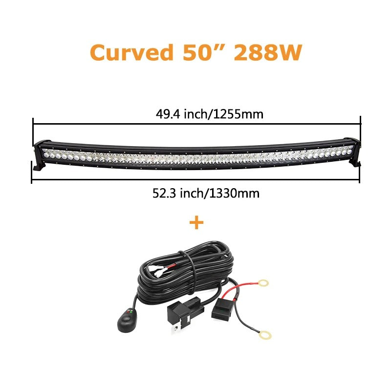 Curved LED Dual Row Bar Light For Jeep Wrangler