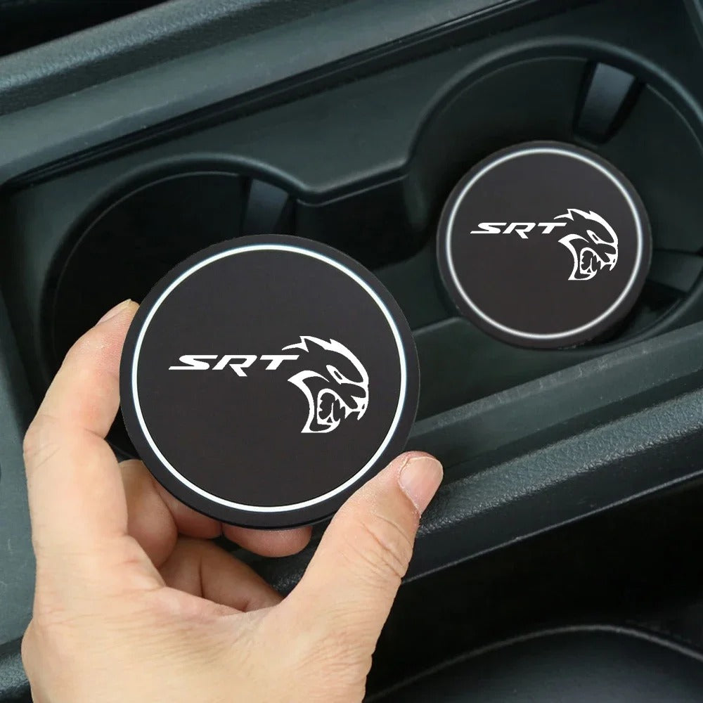 2PCS Rubber Hellcat Cup Holder Trim For Dodge Charger/Challenger