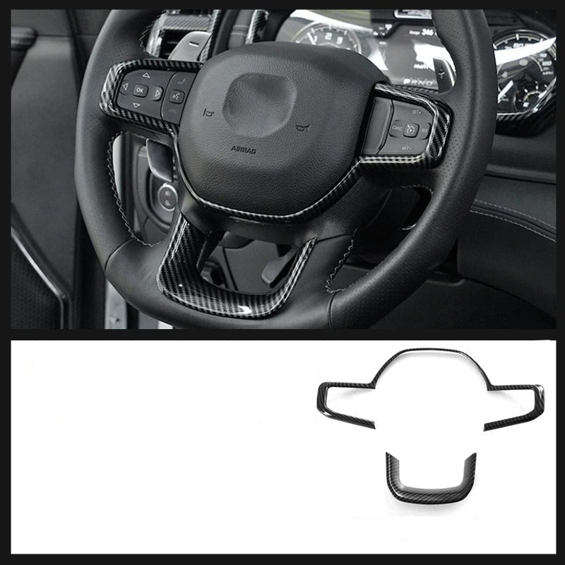 ABS Carbon Fiber Steering Wheel Panel Cover For Ram TRX
