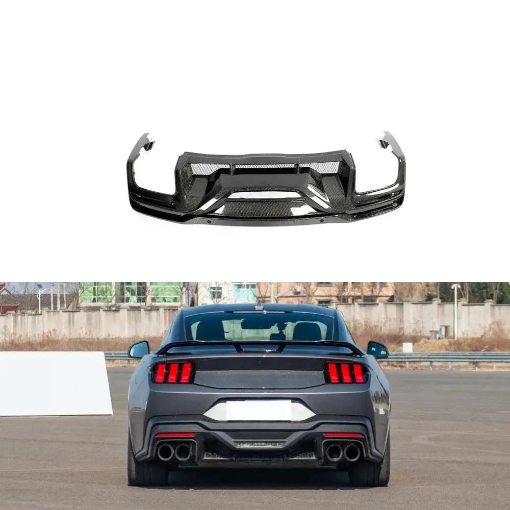 Carbon Fiber Rear Devil Style Diffuser For 2024 Mustang Dark Horse