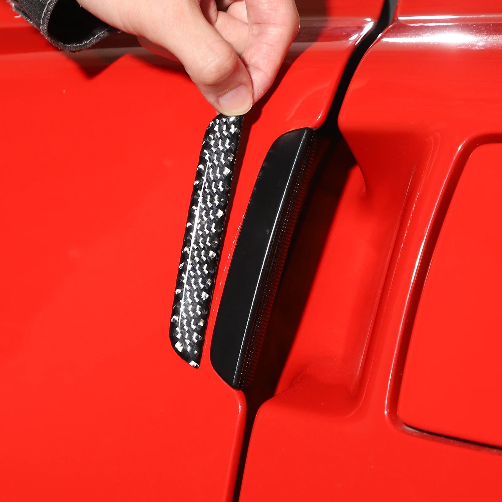 Soft Carbon Fiber Door Handle Frame Panel Cover For C6 Corvette