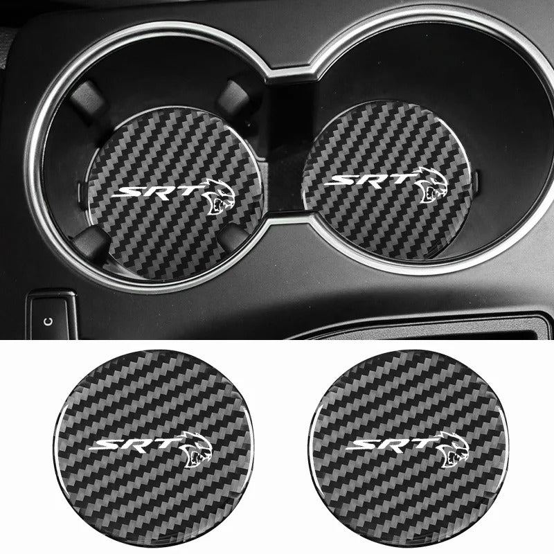 2PCS Rubber Hellcat Cup Holder Trim For Dodge Charger/Challenger