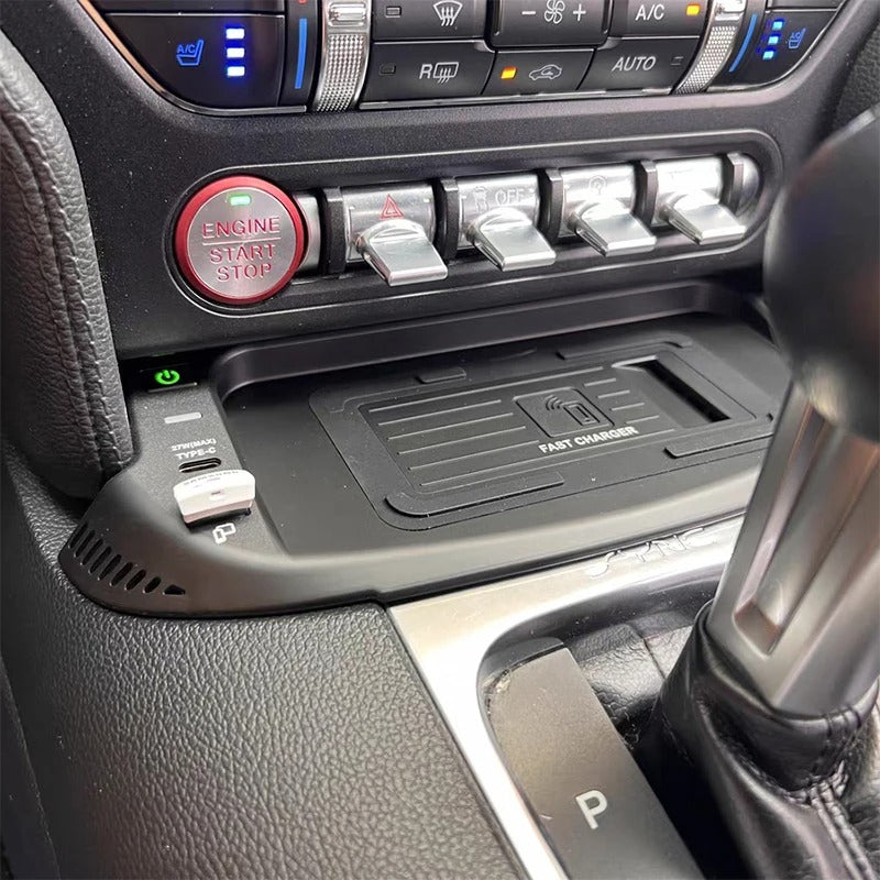 Wireless Charging Pad Trim For Mustang