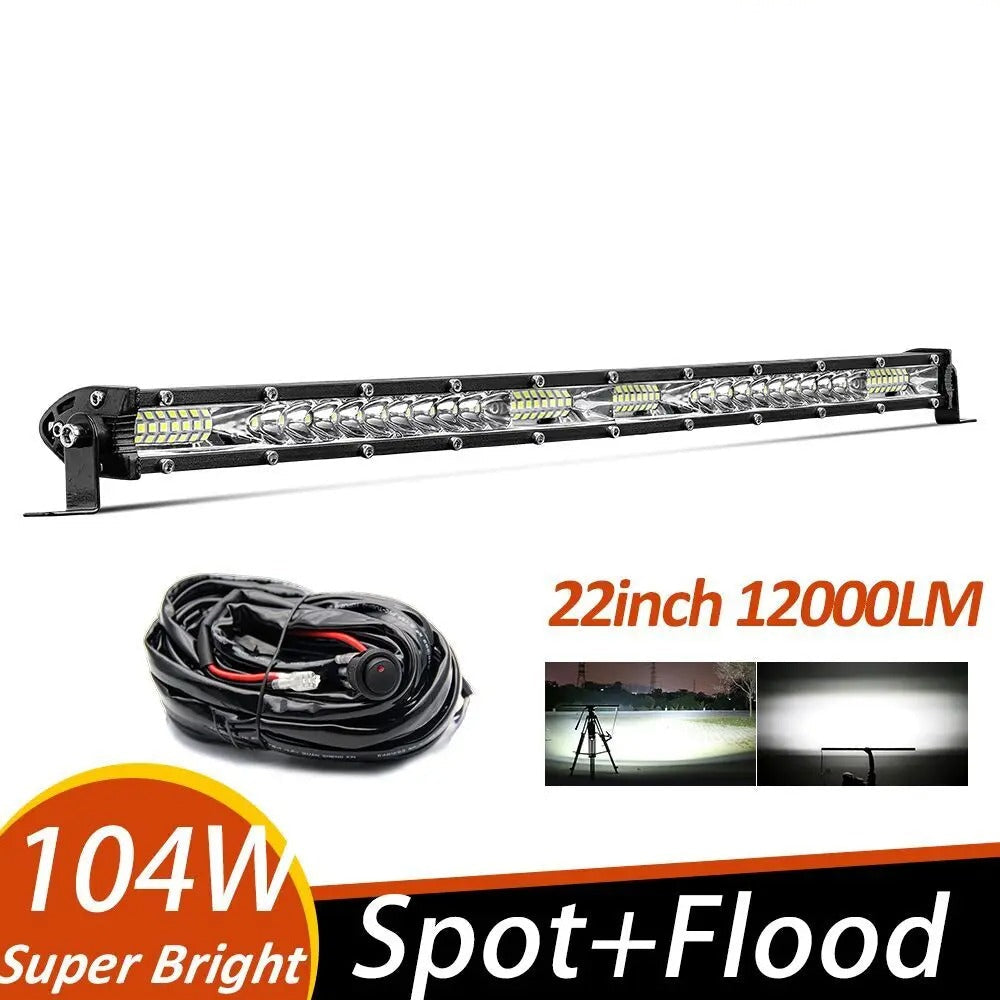 LED Light Bar Single Row For Jeep Wrangler