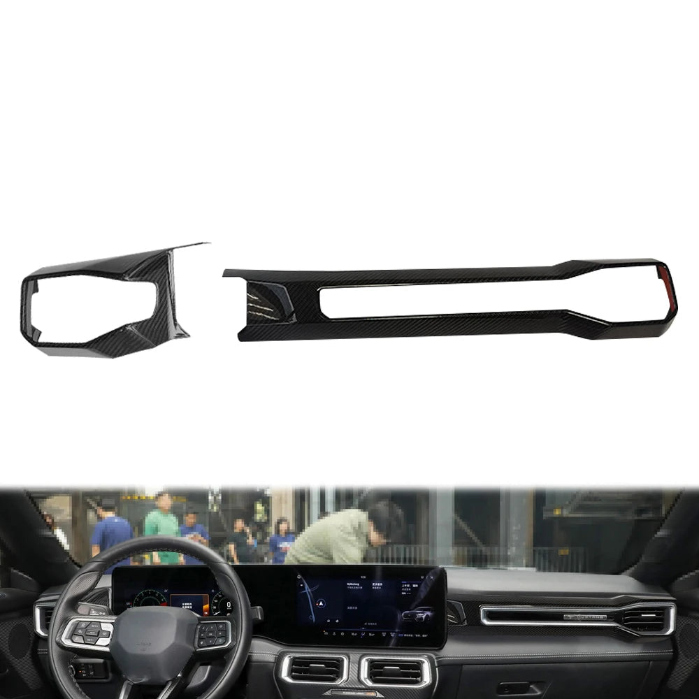 2PCS Carbon Fiber Interior Set Cover For 2024 Mustang