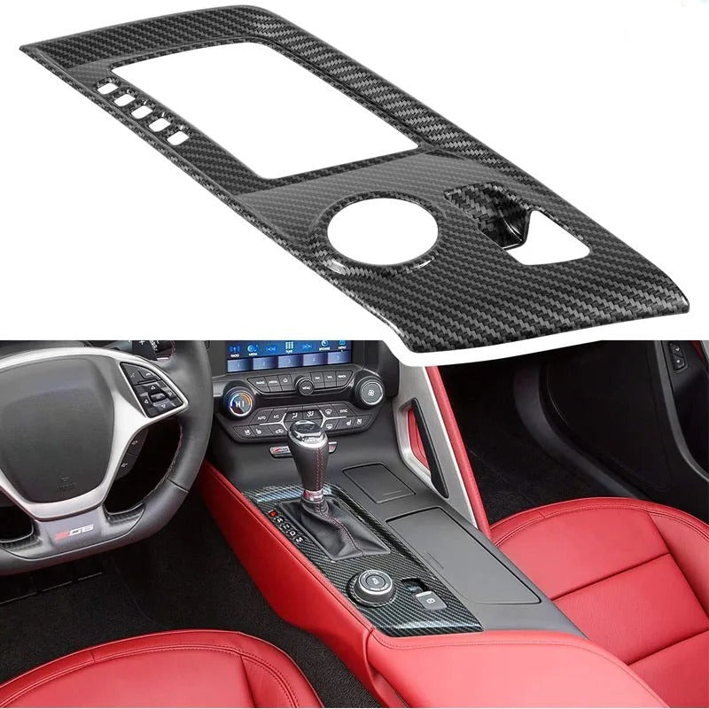 ABS Carbon Fiber Gear Shift Panel Trim For C7 Corvette