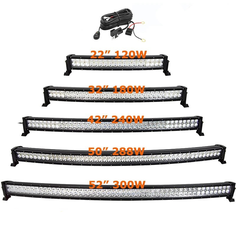 Curved LED Dual Row Bar Light For Jeep Wrangler