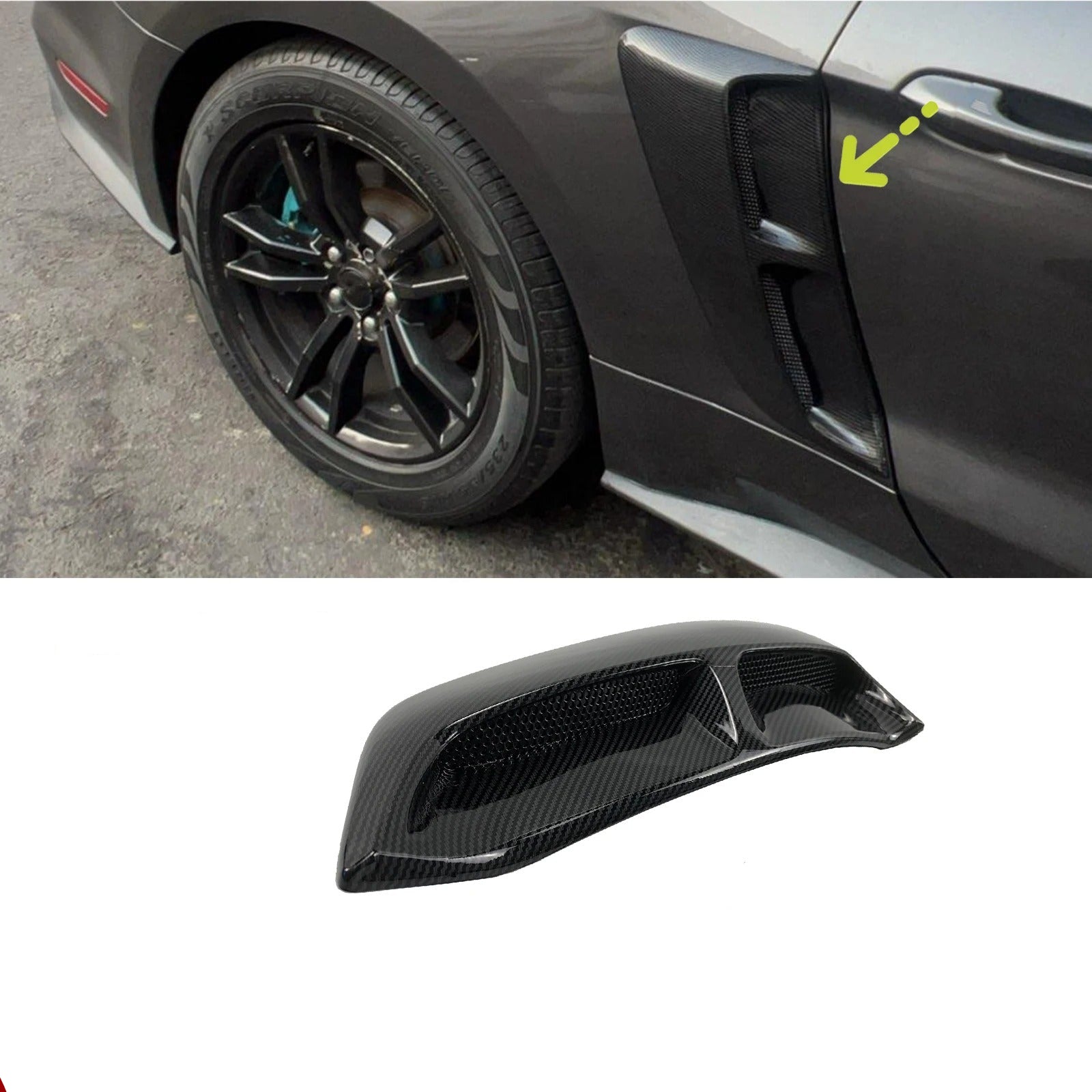 2PCS Rear Fender Side Air Vents For Mustang