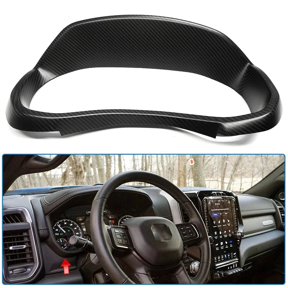 Carbon Fiber Dashboard Frame Cover Panel Trim For Ram TRX