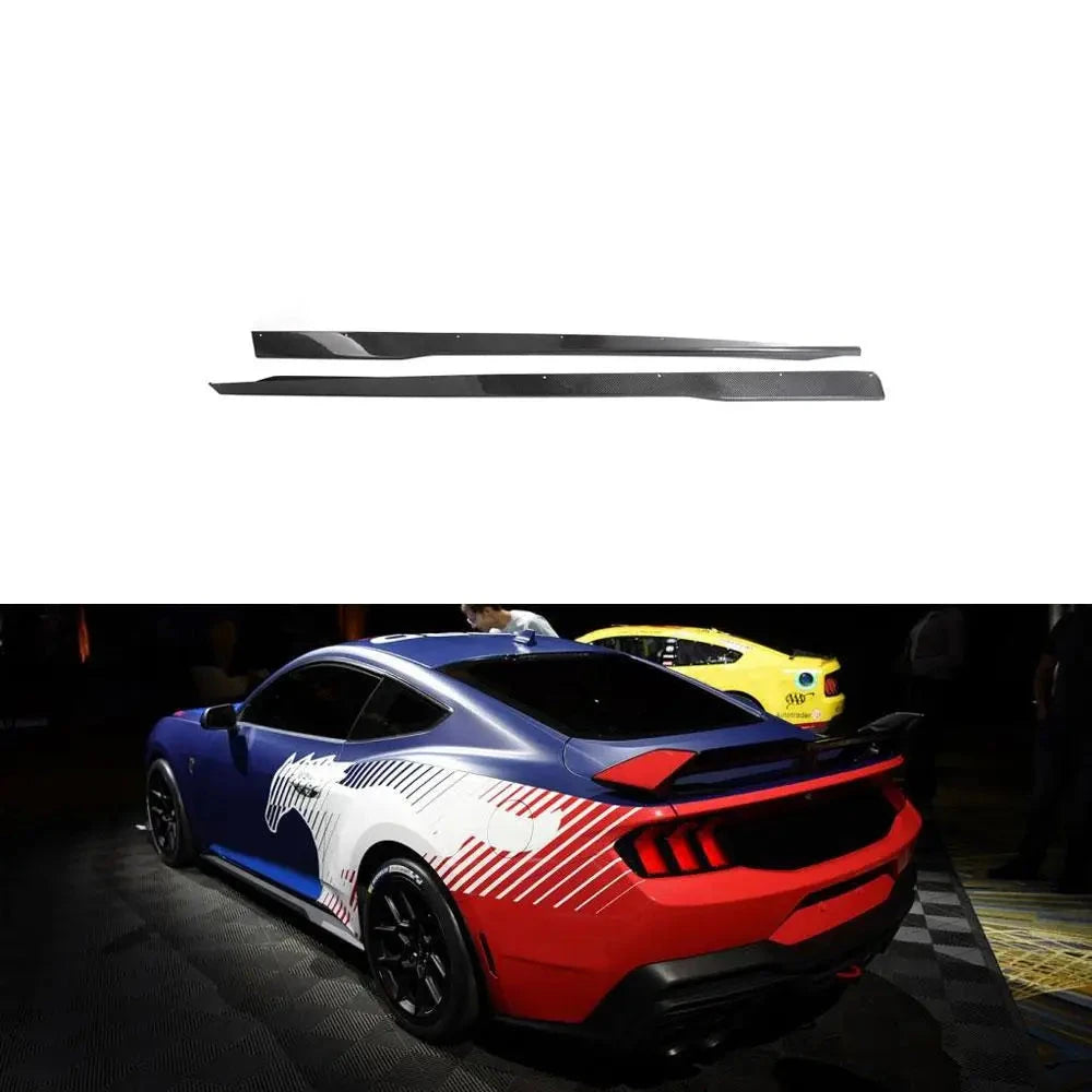 Carbon Fiber Side Skirts For 2024 Mustang Dark Horse