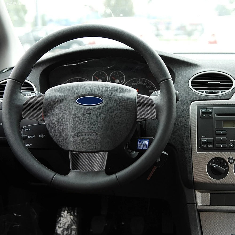 ABS Carbon Fiber Steering Wheel Trim For Ford Focus MK2