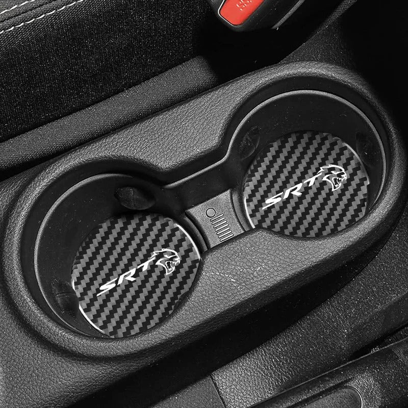 2PCS Rubber Hellcat Cup Holder Trim For Dodge Charger/Challenger