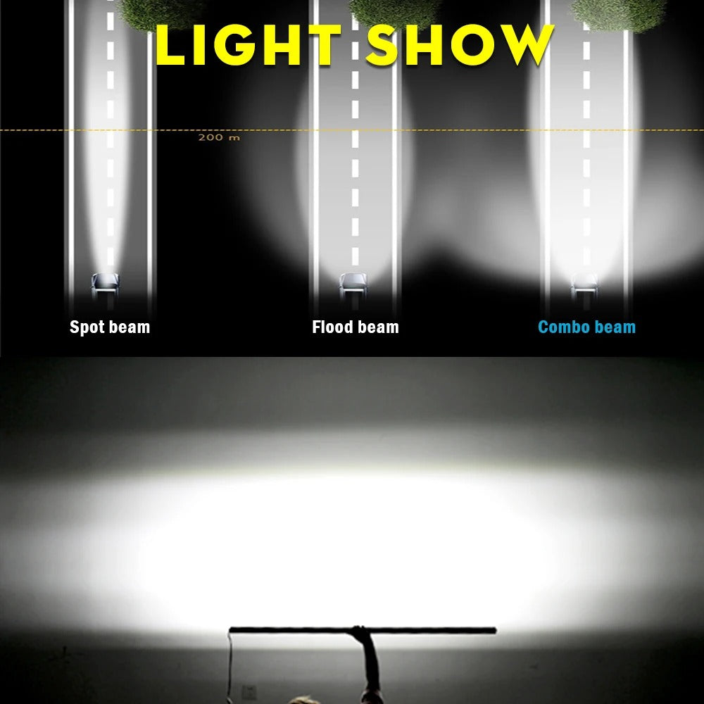 LED Light Bar Single Row For Jeep Wrangler