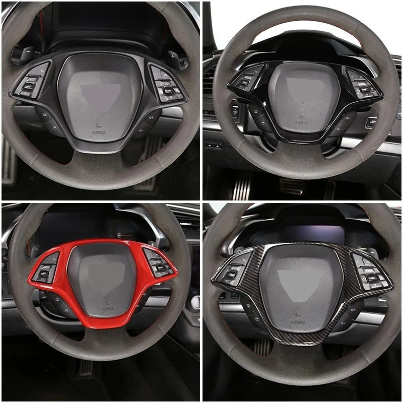 ABS Carbon Fiber Steering While Cover Trim For C7 Corvette
