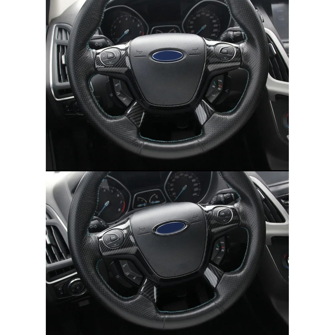 ABS Carbon Fiber Steering Wheel Cover For Ford Focus MK3