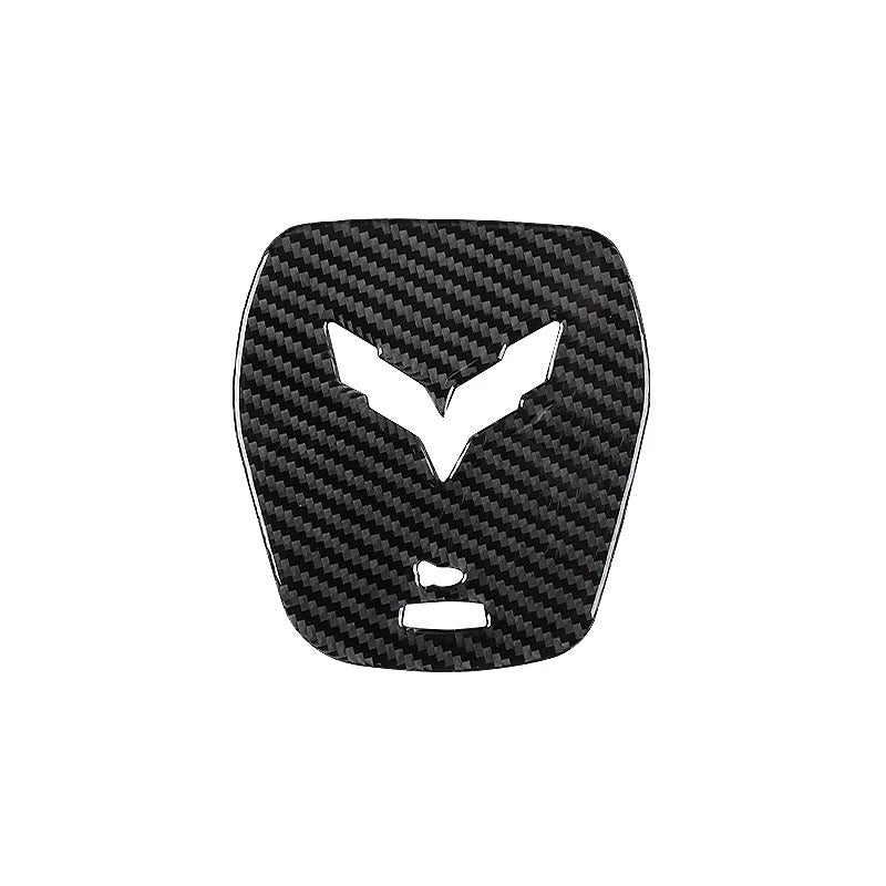 Soft Carbon Fiber Steering Wheel Airbag Cover Trim For C7 Corvette
