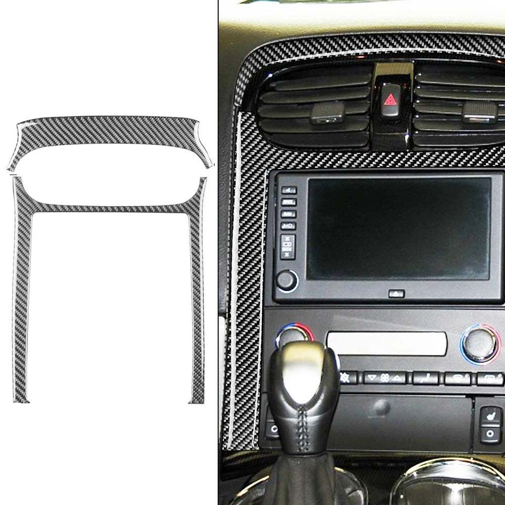 Carbon Fiber Central Console Frame Cover Trim For C6 Corvette